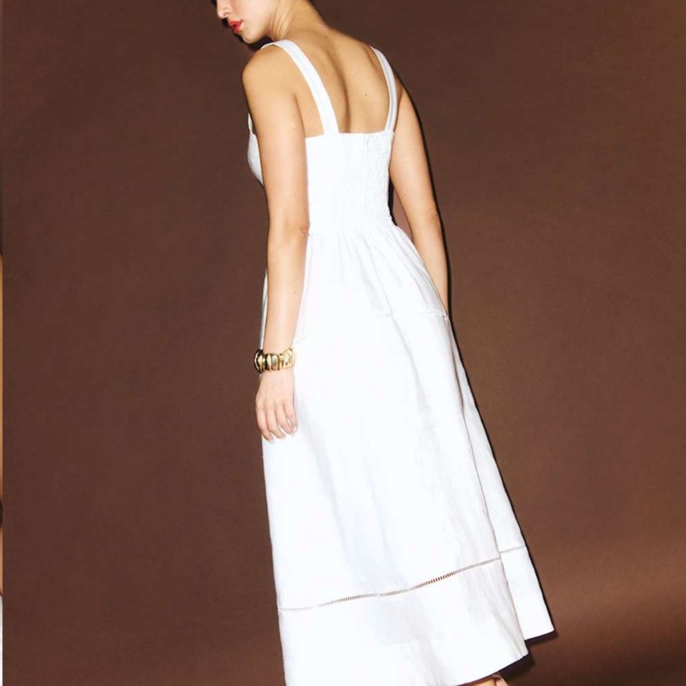 Reformation Everett Linen Dress White